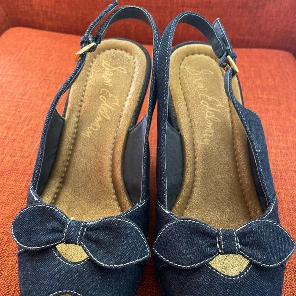 TWO PAIRS - Sam Edelman Retro Platform Heels - Size 6-7 - Picture 11 of 13